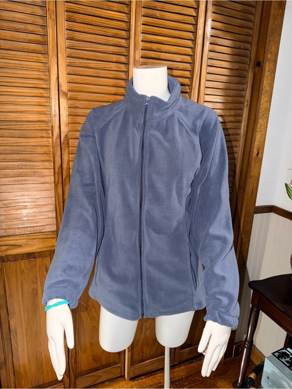 Women's Full-Zip Teddy Fleece Jacket in Slate Blue